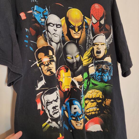 MAD ENGINE x MARVEL COMICS VTG Black Multi Large Front Hit T Shirt Mens Large L - Picture 7 of 9